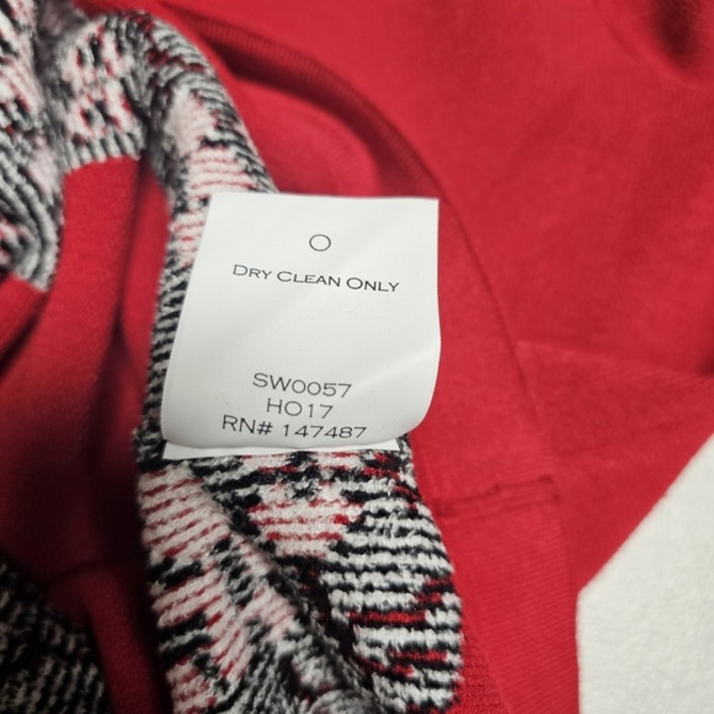 Draper James Red Floral Fair Isle Knit‎ Sweater Women's Size Small Mock Neck - Picture 9 of 12